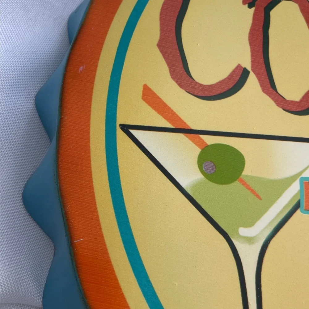 Tin Colorful Cocktail Time Wall Decor